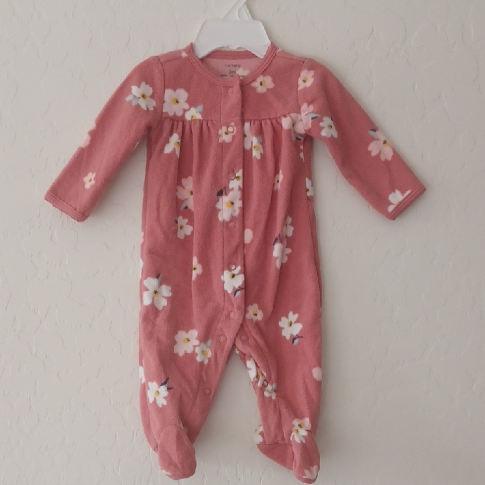 Carter's Floral Pink Baby Sleeper Size 3 Months